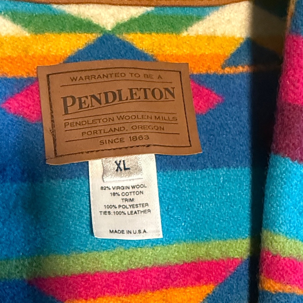 NEW Pendleton Multicolor Aztec Wool Jacket - Blue… - image 2